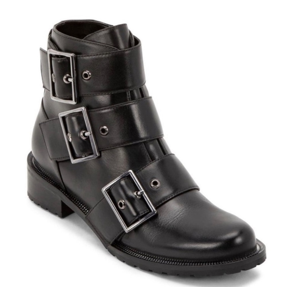 BRAND NEW Blondo Camila Waterproof Leather Buckle Moto Booties Grunge Biker